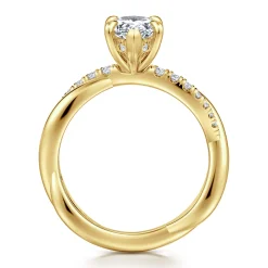 Hot Gabriel & Co. Panelope - 14K Yellow Gold Twisted Pear Shape Diamond Engagement Ring