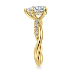 Hot Gabriel & Co. Panelope - 14K Yellow Gold Twisted Pear Shape Diamond Engagement Ring