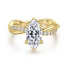 Clearance Gabriel & Co. Panelope - 14K Yellow Gold Twisted Marquise Shape Diamond Engagement Ring