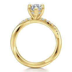 Clearance Gabriel & Co. Panelope - 14K Yellow Gold Twisted Marquise Shape Diamond Engagement Ring