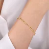 Best Gabriel & Co. Paperclip Bracelet Chain 14K Yellow Gold 7inch