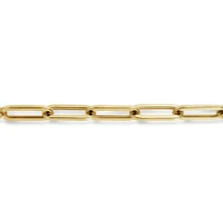 Best Gabriel & Co. Paperclip Bracelet Chain 14K Yellow Gold 7inch