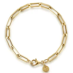 Best Gabriel & Co. Paperclip Bracelet Chain 14K Yellow Gold 7inch