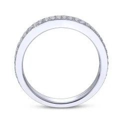 Gabriel & Co. Parma - 14K White Gold Micro Pave Channel Diamond Anniversary Band with Milgrain - 0.5 ct