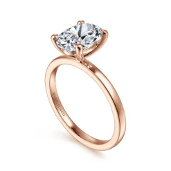 Gabriel & Co. Paula - 14K Rose Gold Oval Diamond Engagement Ring