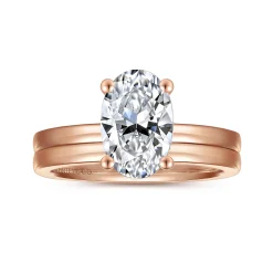Gabriel & Co. Paula - 14K Rose Gold Oval Diamond Engagement Ring