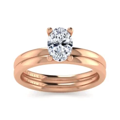 Gabriel & Co. Paula - 14K Rose Gold Oval Diamond Engagement Ring