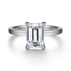 Gabriel & Co. Paula - 14K White Gold Emerald Cut Diamond Engagement Ring