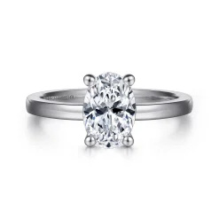 Discount Gabriel & Co. Paula - 14K White Gold Oval Diamond Engagement Ring