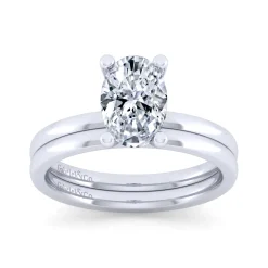 Discount Gabriel & Co. Paula - 14K White Gold Oval Diamond Engagement Ring