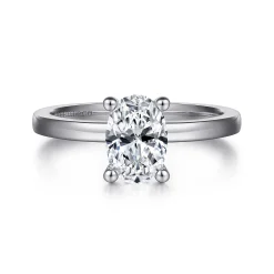 New Gabriel & Co. Paula - 14K White Gold Oval Diamond Engagement Ring