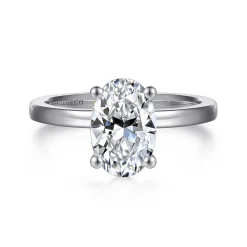 Outlet Gabriel & Co. Paula - 14K White Gold Oval Diamond Engagement Ring