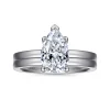 New Gabriel & Co. Paula - 14K White Gold Pear Shape Diamond Engagement Ring