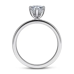 New Gabriel & Co. Paula - 14K White Gold Pear Shape Diamond Engagement Ring
