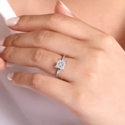Sale Gabriel & Co. Paula - 14K White Gold Princess Cut Diamond Engagement Ring