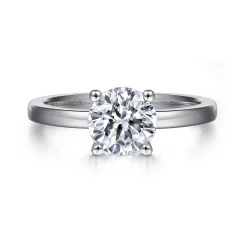 Outlet Gabriel & Co. Paula - 14K White Gold Round Diamond Engagement Ring