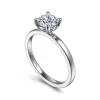 New Gabriel & Co. Paula - 14K White Gold Round Diamond Engagement Ring