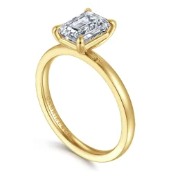 Sale Gabriel & Co. Paula - 14K Yellow Gold Emerald Cut Diamond Diamond Engagement Ring