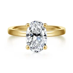 New Gabriel & Co. Paula - 14K Yellow Gold Oval Diamond Engagement Ring