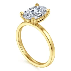 Hot Gabriel & Co. Paula - 14K Yellow Gold Oval Diamond Engagement Ring
