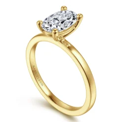 Hot Gabriel & Co. Paula - 14K Yellow Gold Oval Diamond Engagement Ring