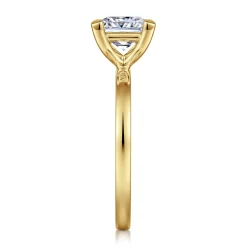 Best Gabriel & Co. Paula - 14K Yellow Gold Princess Cut Diamond Engagement Ring