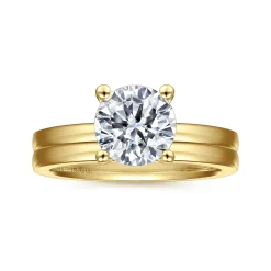 Clearance Gabriel & Co. Paula - 14K Yellow Gold Round Diamond Engagement Ring