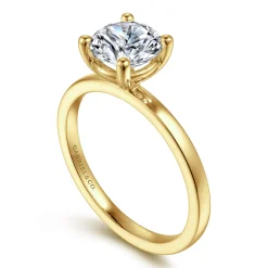 Clearance Gabriel & Co. Paula - 14K Yellow Gold Round Diamond Engagement Ring
