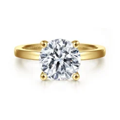 Outlet Gabriel & Co. Paula - 14K Yellow Gold Round Diamond Engagement Ring