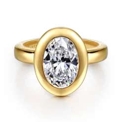 Online Gabriel & Co. Pauline - 14K Yellow Gold Bezel Set Oval Diamond Engagement Ring