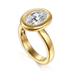 Online Gabriel & Co. Pauline - 14K Yellow Gold Bezel Set Oval Diamond Engagement Ring
