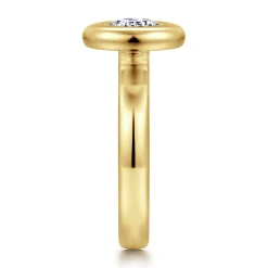 Hot Gabriel & Co. Pauline - 14K Yellow Gold Bezel Set Round Diamond Engagement Ring