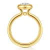 Clearance Gabriel & Co. Pauline - 14K Yellow Gold Bezel Set Oval Diamond Engagement Ring