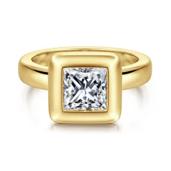 Online Gabriel & Co. Pauline - 14K Yellow Gold Bezel Set Princess Cut Diamond Engagement Ring