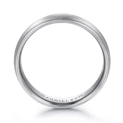 Gabriel & Co. Paul - 14K White Gold 6mm - Men's Wedding Band in Satin Finish
