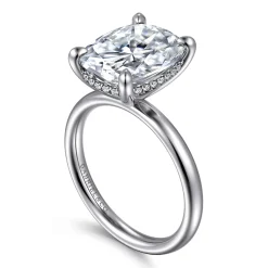 Gabriel & Co. Peace - 14K White Gold Elongated Cushion Diamond Engagement Ring