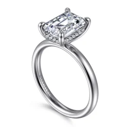 Online Gabriel & Co. Peace - 14K White Gold Emerald Cut Diamond Engagement Ring