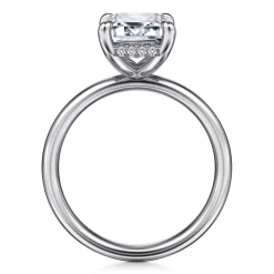 Online Gabriel & Co. Peace - 14K White Gold Emerald Cut Diamond Engagement Ring