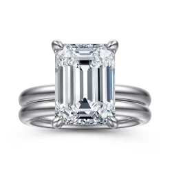 Clearance Gabriel & Co. Peace - 14K White Gold Emerald Cut Diamond Engagement Ring
