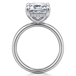 Clearance Gabriel & Co. Peace - 14K White Gold Emerald Cut Diamond Engagement Ring