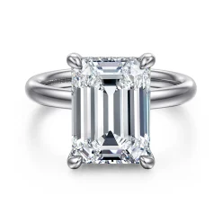 Clearance Gabriel & Co. Peace - 14K White Gold Emerald Cut Diamond Engagement Ring