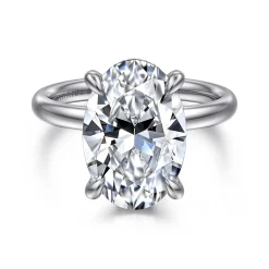 Outlet Gabriel & Co. Peace - 14K White Gold Oval Diamond Engagement Ring