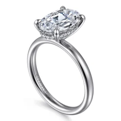 Clearance Gabriel & Co. Peace - 14K White Gold Oval Diamond Engagement Ring