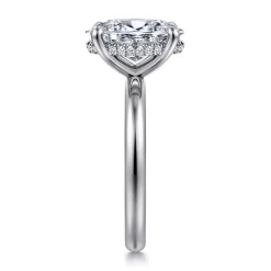 Clearance Gabriel & Co. Peace - 14K White Gold Oval Diamond Engagement Ring
