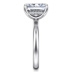 Best Gabriel & Co. Peace - 14K White Gold Radiant Diamond and Engagement Ring