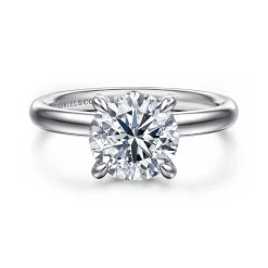 Outlet Gabriel & Co. Peace - 14K White Gold Round Diamond Engagement Ring