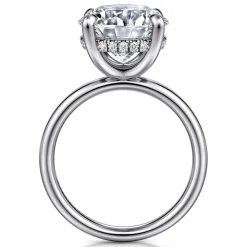 Discount Gabriel & Co. Peace - 14K White Gold Round Diamond Engagement Ring