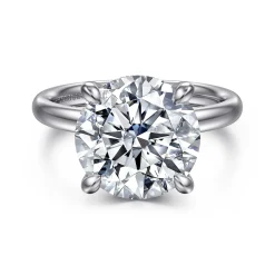 Discount Gabriel & Co. Peace - 14K White Gold Round Diamond Engagement Ring
