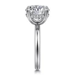 Discount Gabriel & Co. Peace - 14K White Gold Round Diamond Engagement Ring