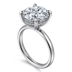 Discount Gabriel & Co. Peace - 14K White Gold Round Diamond Engagement Ring
